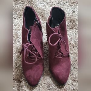 SALE **FS Burgundy Suede Ankle Boots**